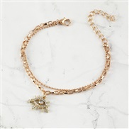 (BZyanjing) Peach heart eyes butterfly pendant bracelet woman elements two bracelet