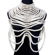 ( white) Pearl chain  all-Purpose multilayer resin chain ornament necklace