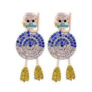 ( blue)UR occidental style creative personality color diamond lovely cartoon fashion earrings