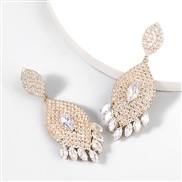 ( Gold)occidental style fashion exaggerating Alloy diamond Rhinestone geometry earring earrings woman trend personality