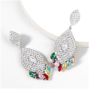 (color )occidental style fashion exaggerating Alloy diamond Rhinestone geometry earring earrings woman trend personalit