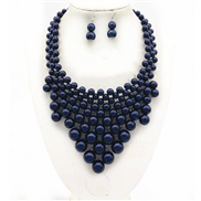 ( black)imitate Pearl triangle tassel necklace set brief ecklace
