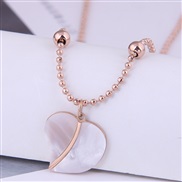 Korean style fashion concise sweet Shells love temperament titanium steel personality necklace