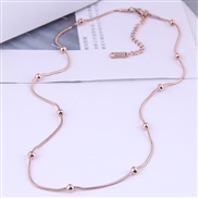 Korean style fashion sweet beads temperament titanium steel short style necklace