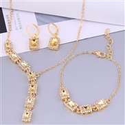 occidental style fashion Metal flash diamond gem bride set series set ( necklace earrings bracelet )