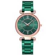 ( green) steel belt watch  lady lesure woman watch-face quartz watch-faceomen atches