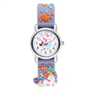 (purple)lovely pattern silica gel belt quartz watch  rainbow watchband man woman student wrist-watches watch