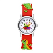 ( red) watch  lovely pattern quartz watch  rainbow silica gel watchband student gift watch