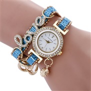 ( Lake blue)damond Alloy watchlove surface lady quartz watch
