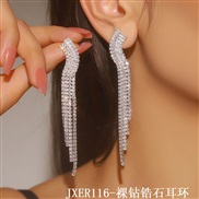 (JXER116 zircon )exaggerating personality zircon diamond tassel diamond earrings woman temperament long style fully-jew