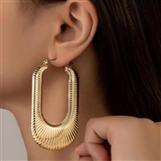 ( Gold)occidental style wind exaggerating retro fashion geometry pattern earrings woman personality