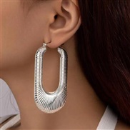 ( Silver)occidental style wind exaggerating retro fashion geometry pattern earrings woman personality