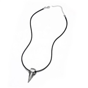 ( Silver)occidental style punk three-dimensional Metal head skull pendant necklace