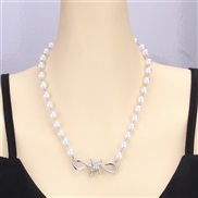 (Pearl  necklace)Pearl cross pendant necklace woman ins occidental style Metal multilayer clavicle chain