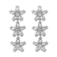 ( White K+ Silver)E color Five-pointed star glass diamond earrings  samll temperament flowers palace wind earring woman