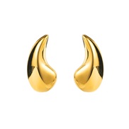 ( Gold)E occidental style bronze wind drop earrings  color retention surface brief fashion ear stud