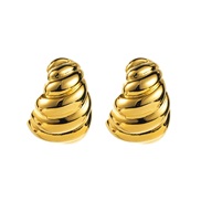( Gold)E occidental style bronze Earring  wind Stripe earrings personality fashion Metal ear stud