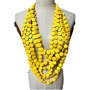 ( yellow) occidental style exaggerating long style necklace multilayer tassel sweater chain banquetnecklace