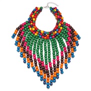 (color  green)Africa pattern color necklace tassel triangle Modeling shawl chain exaggeratingnecklace