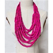 ( rose Red)ethnic style multilayer sweater chain tassel long necklace exaggeratingnecklace