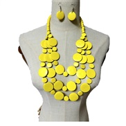 ( yellow)ethnic style color multilayer tassel necklace set Africanecklace