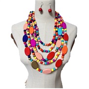 ( Color) beads multilayer tassel necklace ethnic style sweater chainnecklaces