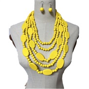 ( yellow) beads multilayer tassel necklace ethnic style sweater chainnecklaces