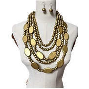 ( Gold) beads multilayer tassel necklace ethnic style sweater chainnecklaces