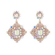 (abcolor )occidental style retro palace wind colorful diamond earrings woman multilayer fully-jewelled samll temperamen