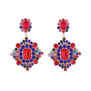 ( Color)occidental style retro palace wind colorful diamond earrings woman multilayer fully-jewelled samll temperament 