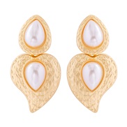 ( Gold) fashion personality wind Alloy love tassel flowers geometry earrings brief head woman earrings