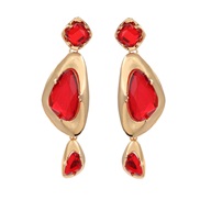 ( red) occidental style exaggerating earrings woman multilayer geometry Alloy Acrylic Bohemian style earring