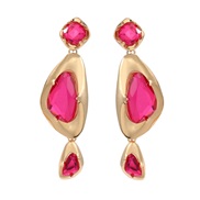 ( rose Red) occidental style exaggerating earrings woman multilayer geometry Alloy Acrylic Bohemian style earring
