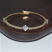 (SL 1212  Gold)fashion brief row Rhinestone crystal opening bangle bracelet gold silver color bracelet woman mosaic dia
