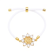 ( white) fashion flowers weave bracelet woman embed color zircon braceletbra