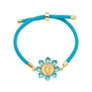 ( light blue ) fashion flowers weave bracelet woman embed color zircon braceletbra