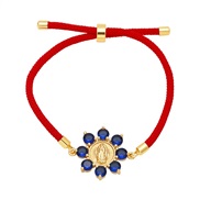 ( Dark blue) fashion flowers weave bracelet woman embed color zircon braceletbra