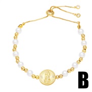 (B)occidental style fashion Pearl bracelet samll retro gold crossbra