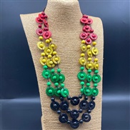 ( 1) three layer beads necklace  Bohemian style sweater chain necklace