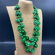 ( green 1) three layer beads necklace  Bohemian style sweater chain necklace