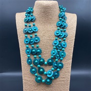 ( blue 1) three layer beads necklace  Bohemian style sweater chain necklace