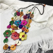( Color 2) three layer beads necklace  Bohemian style sweater chain necklace