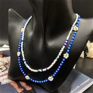 ( blue)ins necklace beads flowers Country style color beads daisy morenecklace