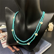 ( Lake Blue )ins necklace beads flowers Country style color beads daisy morenecklace