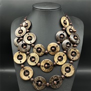 ( Brown 1 ) Bohemian style three layer necklace occidental style retronecklace color