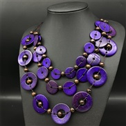 (blue purple 2 ) Bohemian style three layer necklace occidental style retronecklace color