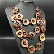 ( Brown+ red 1 ) Bohemian style three layer necklace occidental style retronecklace color