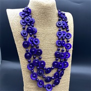 ( Navy blue)beads necklace necklace retro ethnic style