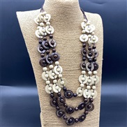 ( Dark brown+)beads necklace necklace retro ethnic style