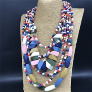 ( 1 Color)  multilayer color long necklace  ethnic style collocationnecklace